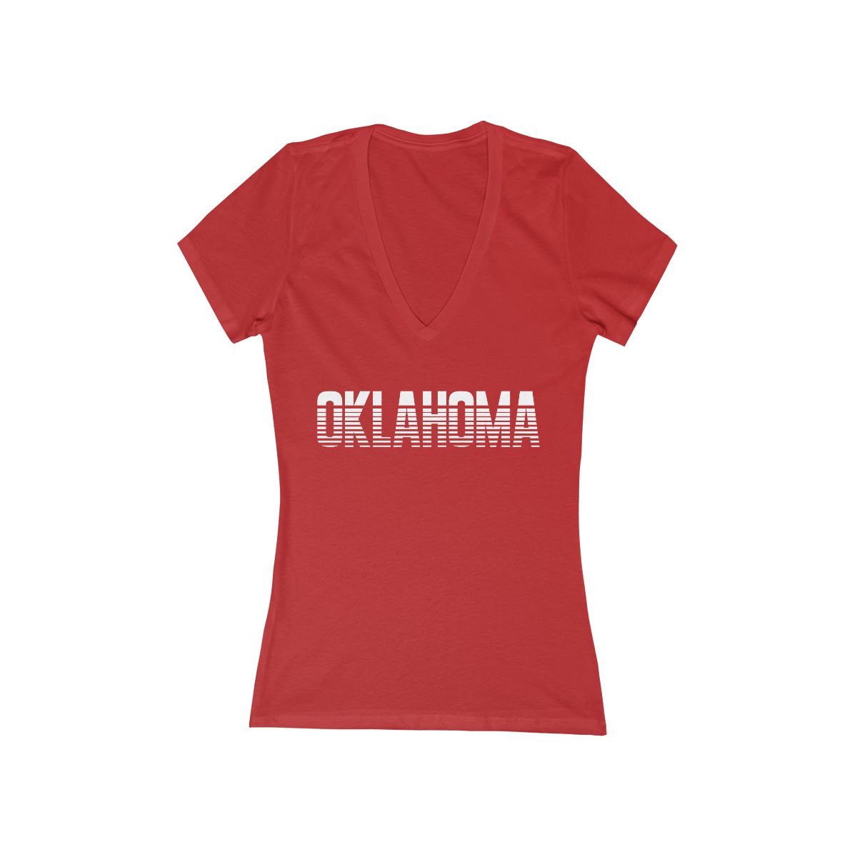 Oklahoma Striped Retro V-Neck Tee