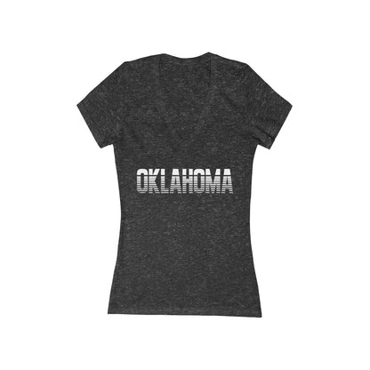 Oklahoma Striped Retro V-Neck Tee
