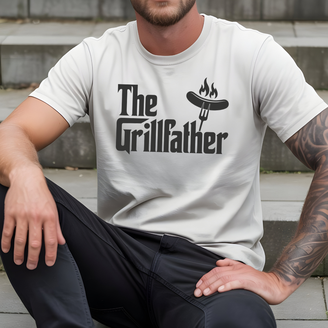 The Grillfather T-Shirt – Funny BBQ Dad Grillmaster Tee