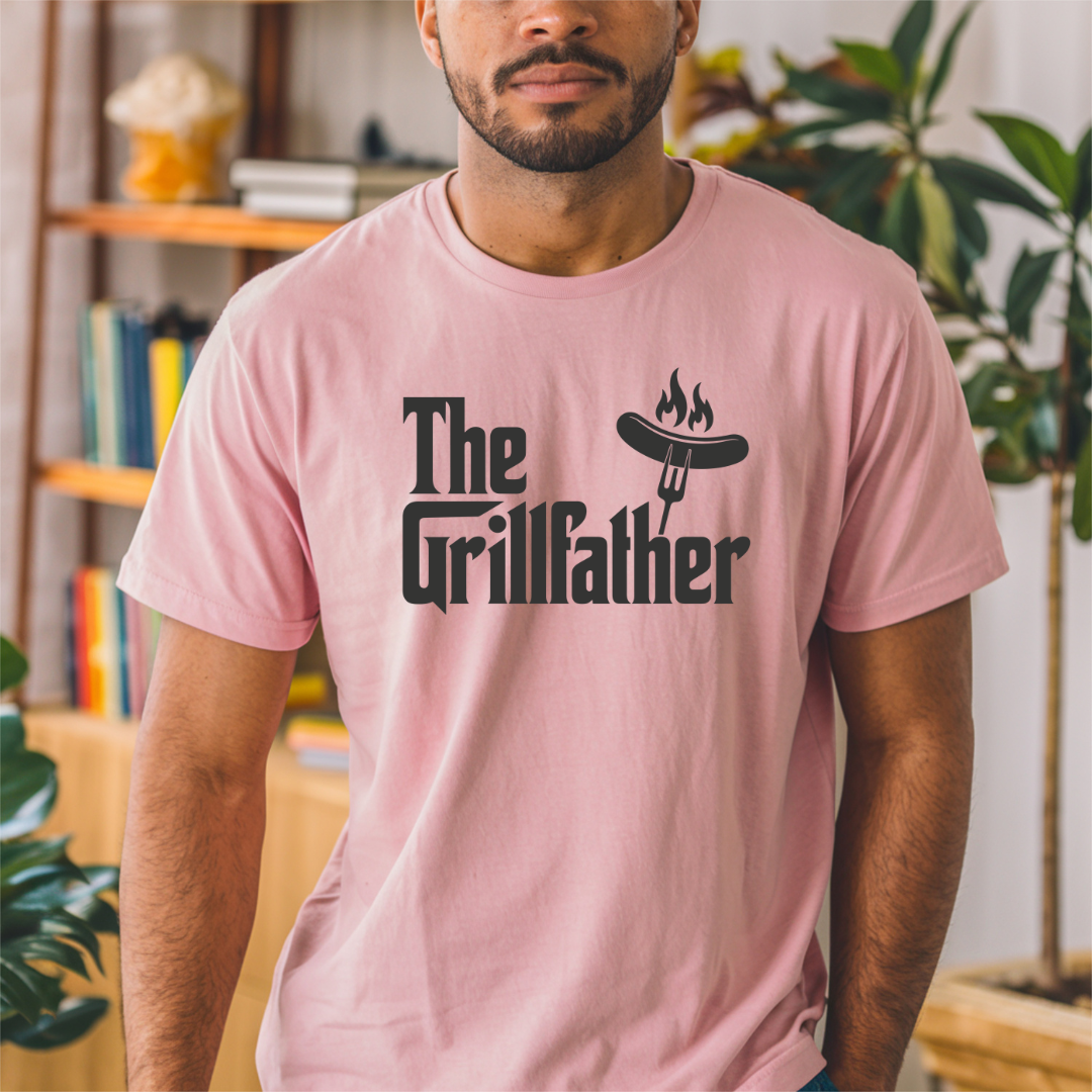 The Grillfather T-Shirt – Funny BBQ Dad Grillmaster Tee