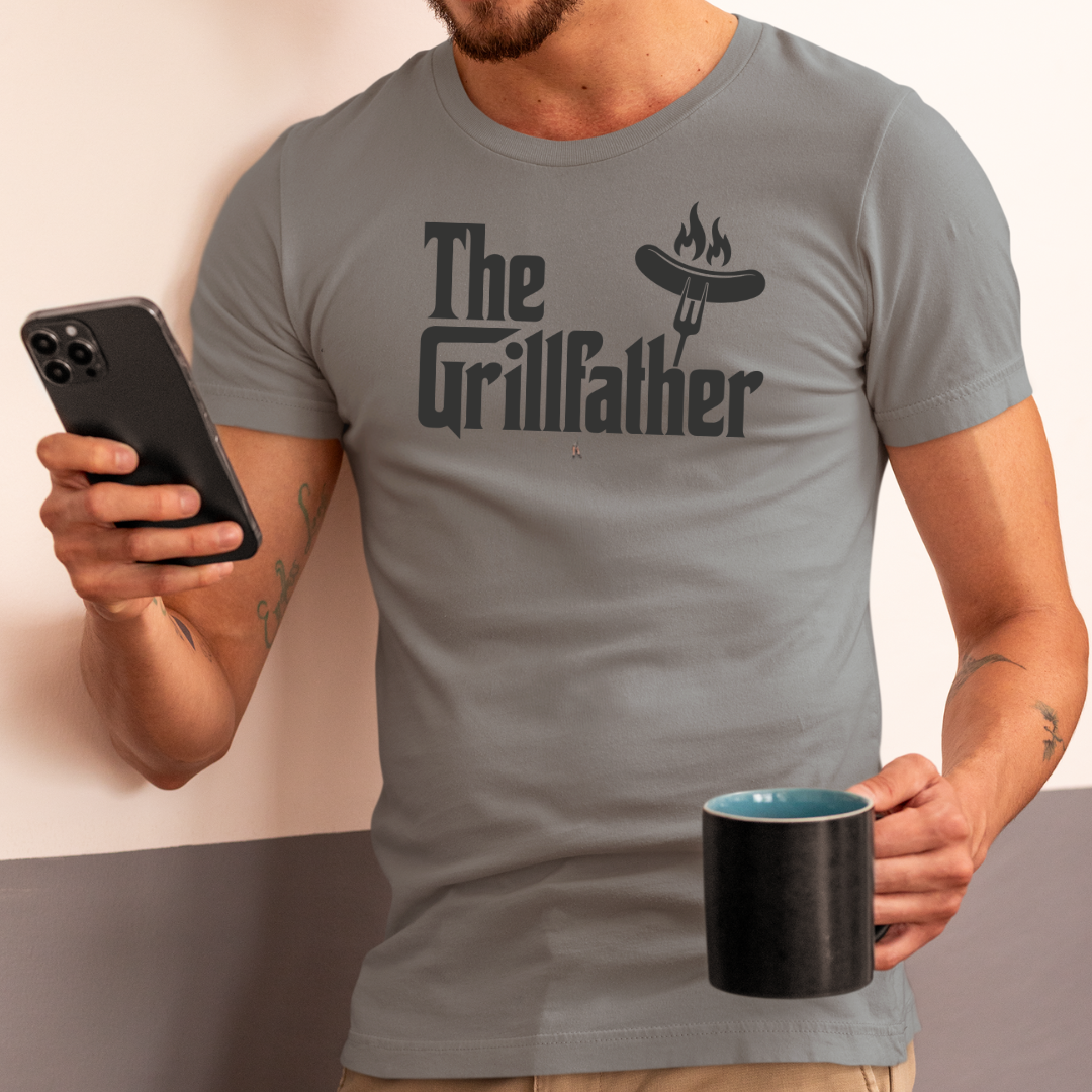 The Grillfather T-Shirt – Funny BBQ Dad Grillmaster Tee