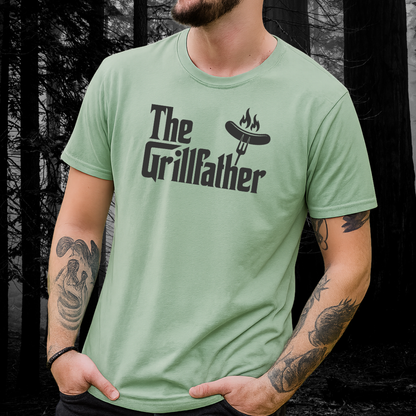The Grillfather T-Shirt – Funny BBQ Dad Grillmaster Tee
