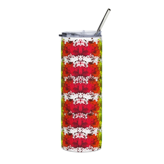 Vibrant Floral Stainless Steel Tumbler - 20oz Colorful Travel Cup