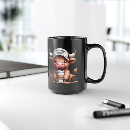Highland Cow Expresso Self Carefully Highland Cow Customizable Mug 15 oz
