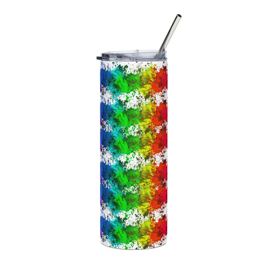 Vibrant Floral Stainless Steel Tumbler - 20oz Colorful Travel Cup