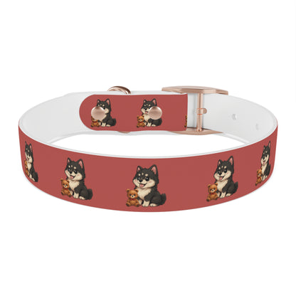 Red  Husky Pattern Dog Collar — Cute Puppy Print Collar for Small & Medium Dogs