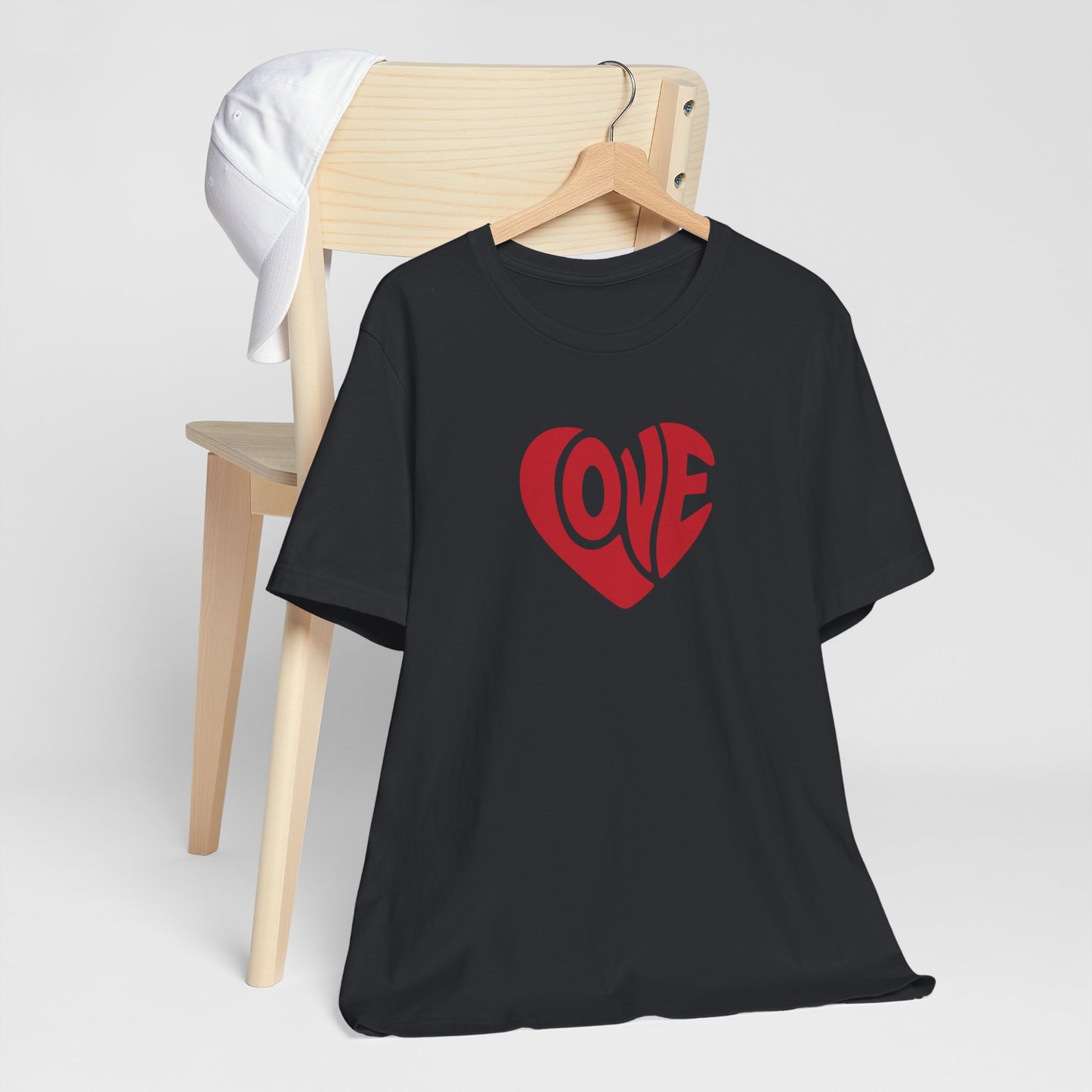 Love Heart T‑Shirt — Retro Red Heart 'LOVE' Graphic Tee