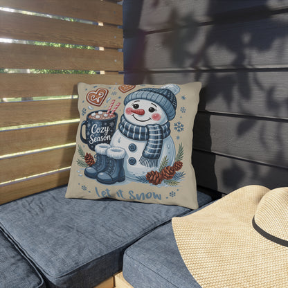 Let It Snow Snowman Indoor - Outdoor Pillow — Cozy Season Winter Decor