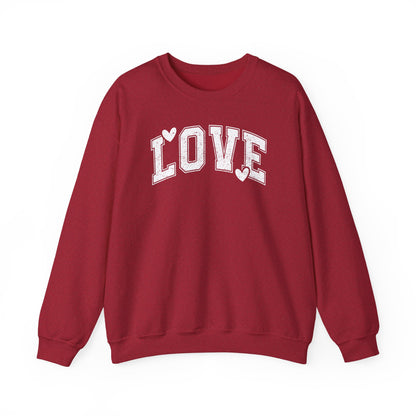 Love Heart Crewneck Sweatshirt Cozy Valentine Everyday Romance Pullover