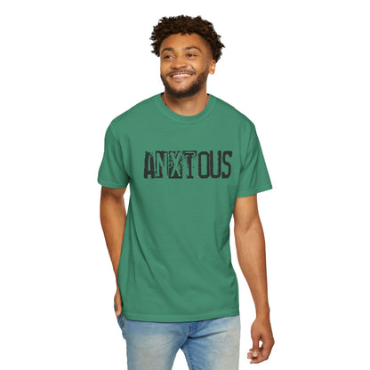 Anxious Graphic T-Shirt — Distressed Text Mental Health Awareness Tee