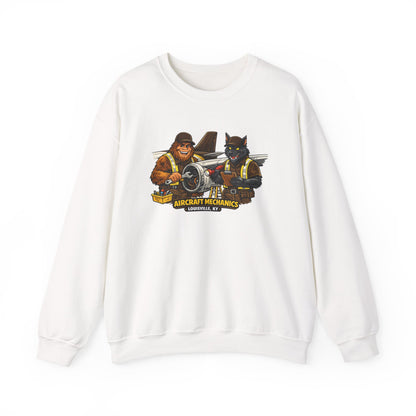 Aircraft Mechanics Crewneck Sweatshirt — Vintage Plane Techs Graphic