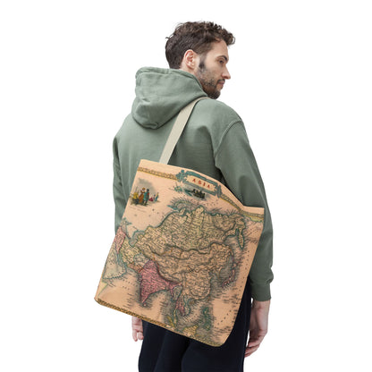 Vintage Map of Asia Tote Bag 3 Sizes