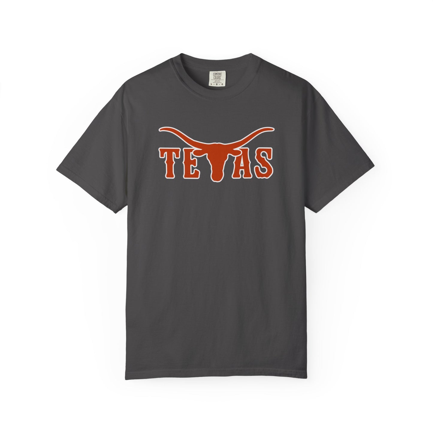 Texas Longhorns Graphic T-Shirt — Burnt Orange "TEXAS" with Longhorn Logo