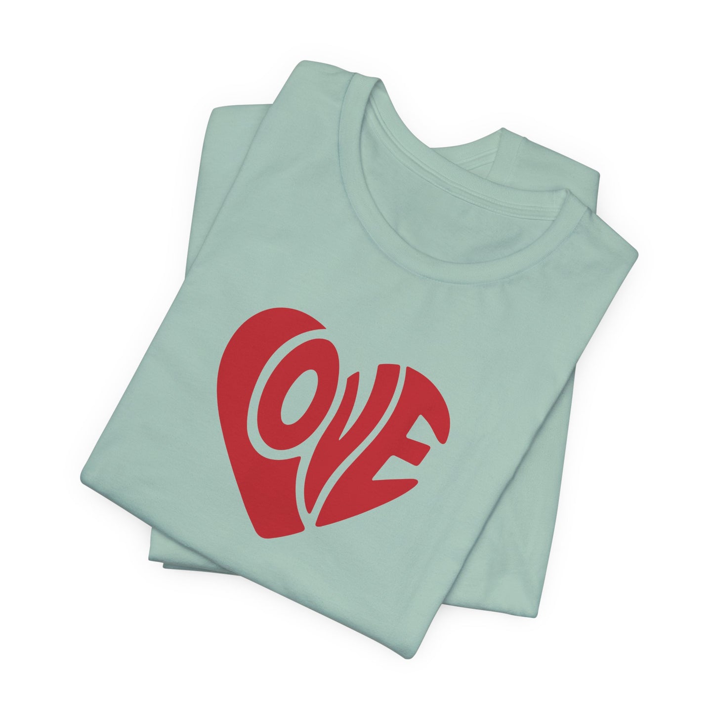 Love Heart T‑Shirt — Retro Red Heart 'LOVE' Graphic Tee