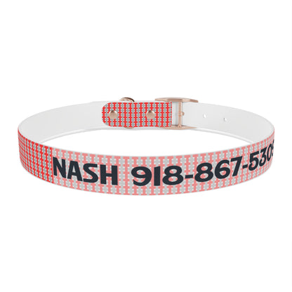 Highland Red Plaid Personalized Dog Collar — Custom Name & Phone Number