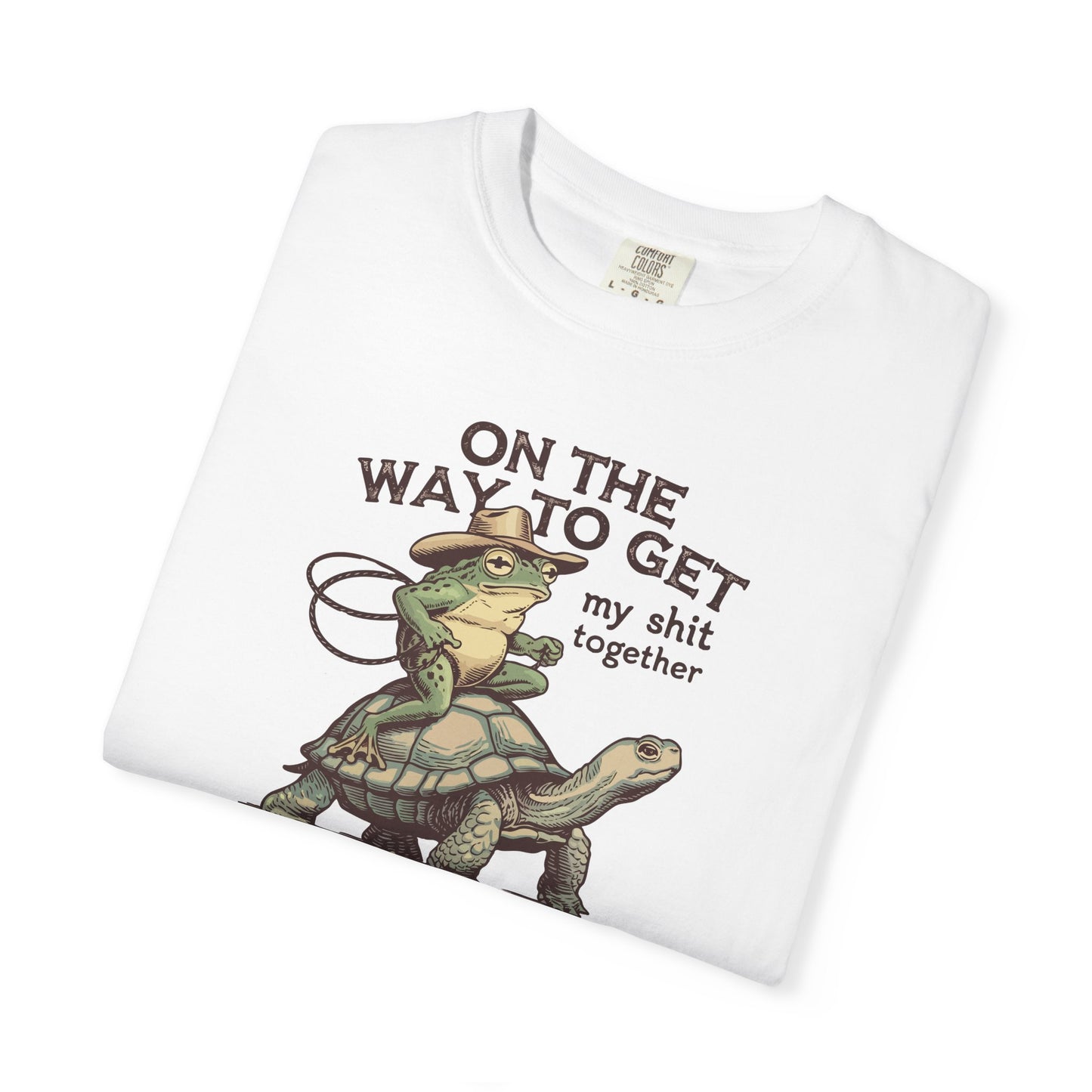 On the Way to Get My Sh*t Together Frog and Turtle Graphic T-Shirt