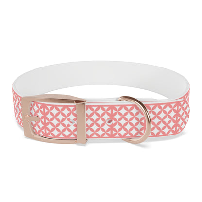 Personalized Pink Geo Dog Collar — Custom Name & Phone Number