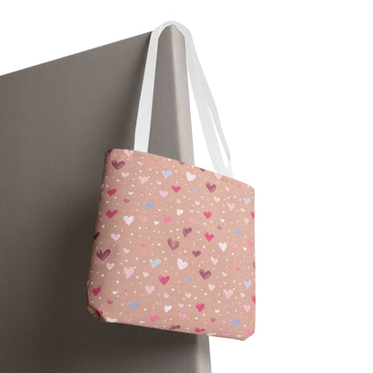 Pink Blush Heart Pattern Tote Bag