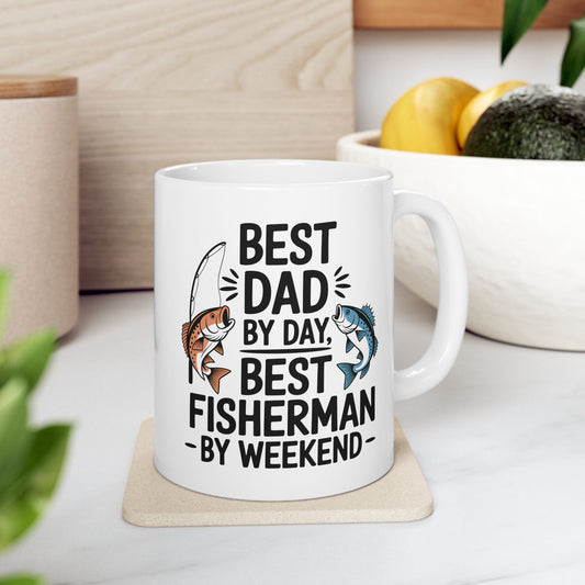 Best Dad Fisherman Mug 11 oz 15 oz Gift for Fisherman, Funny Fishing Quotes, Fisherman Gift, Coffee Mug for Dad Fathers Day Gift
