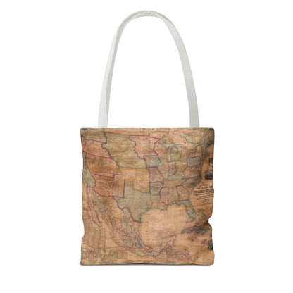 Vintage United States Map Tote Bag  Distressed Antique World Map All-Over Print Tote