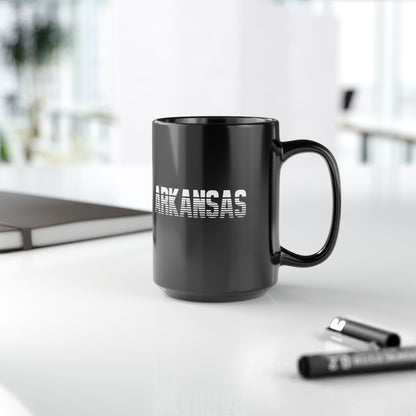 Arkansas 15oz Black Mug