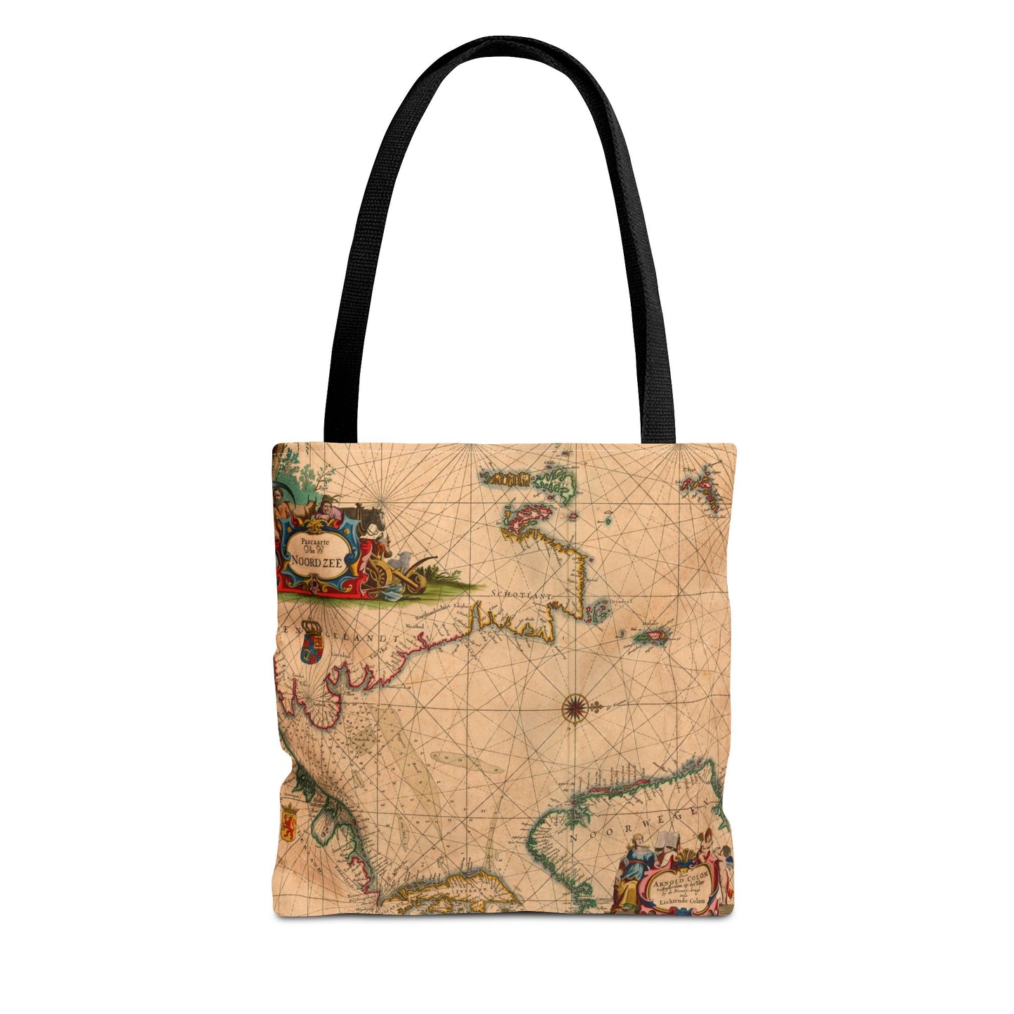 Vintage Nautical Sea Chart Pascaerte Van De Noordzee Tote Bag