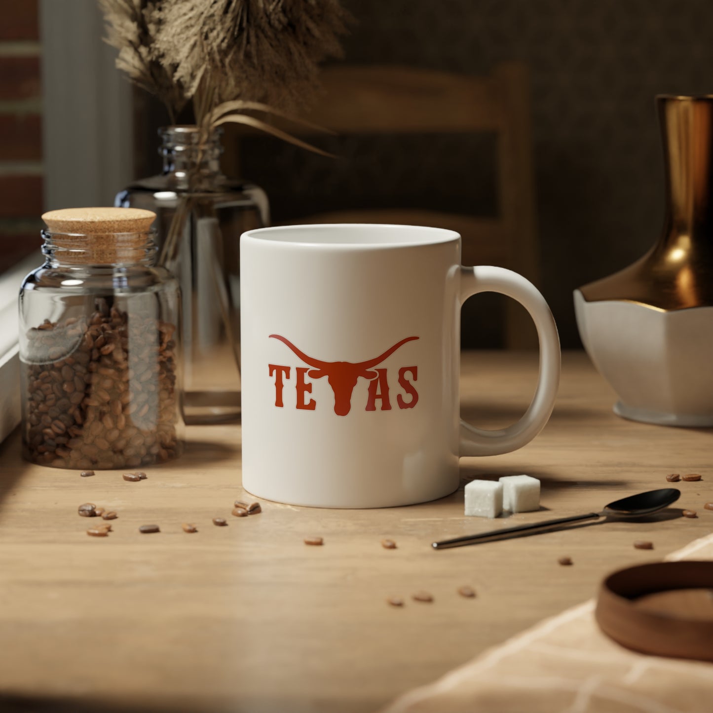 Texas Longhorn 20oz Jumbo White Mug