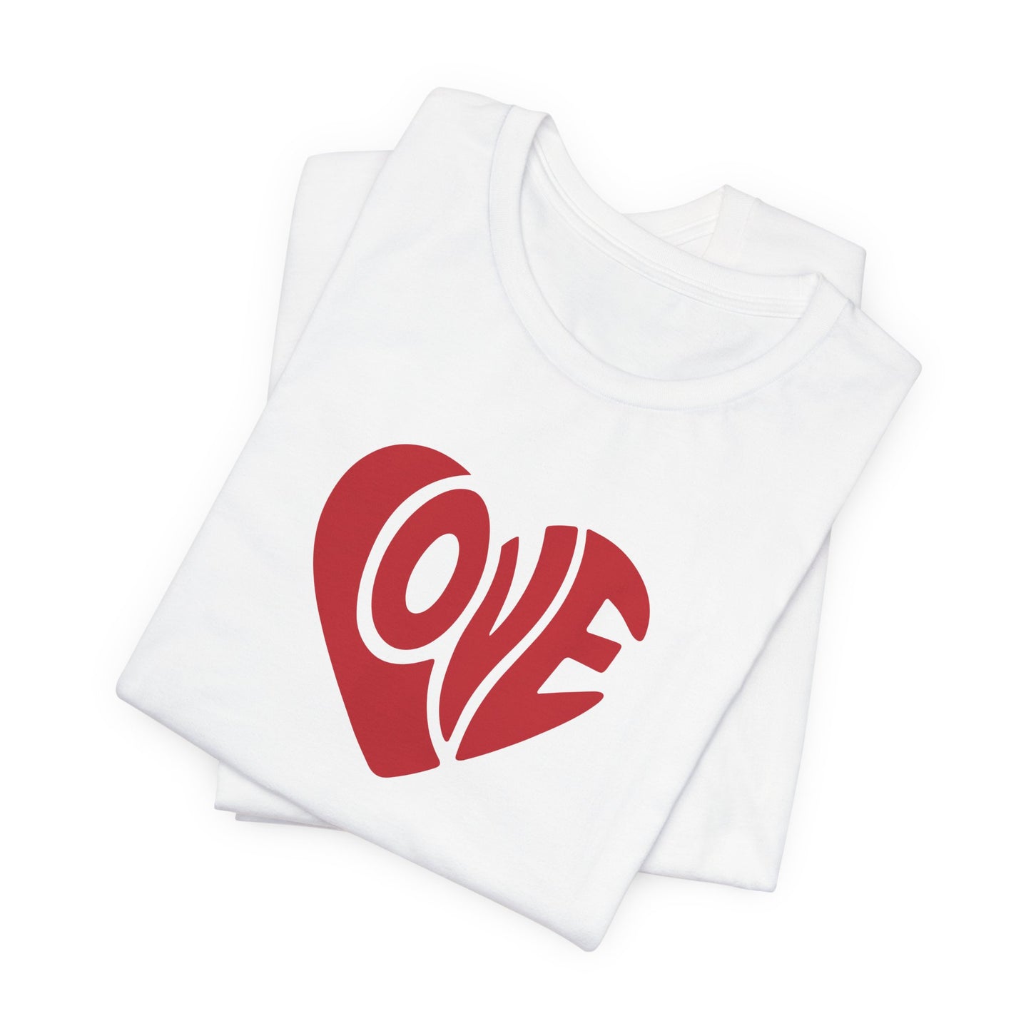 Love Heart T‑Shirt — Retro Red Heart 'LOVE' Graphic Tee