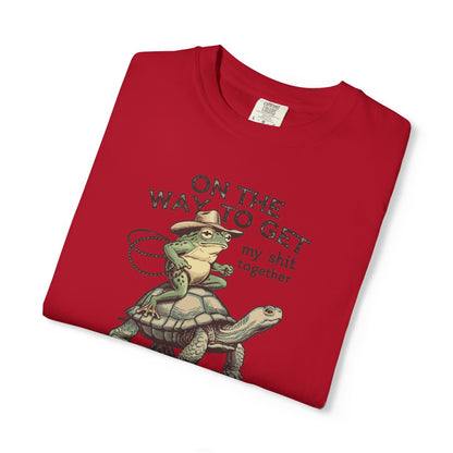 On the Way to Get My Sh*t Together Frog and Turtle Graphic T-Shirt