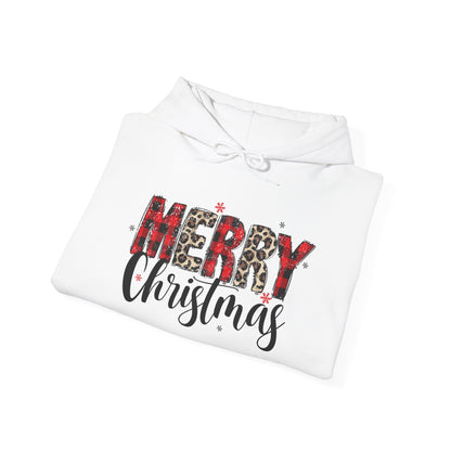 Merry Christmas Plaid Hoodie — Festive Holiday Sweatshirt