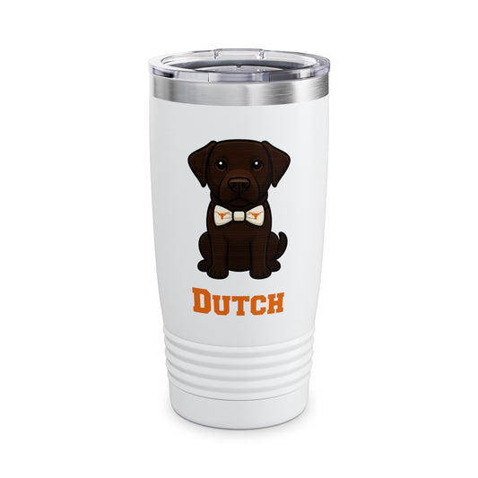 Chocolate Lab Personalized Ringneck Tumbler, Custom Dog Mug, Pet Lover Gift, Travel Mug with Pet Name, Birthday Gift, Funny Dog Design