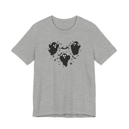 Halloween Ghost Heart Unisex Tee | Fun Halloween T-Shirt, Spooky Apparel, Ghost Lover Gift, Autumn Fashion, Casual Wear
