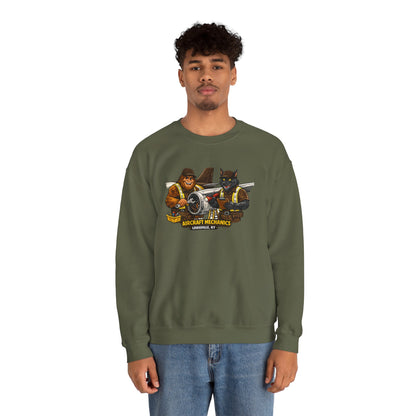 Aircraft Mechanics Crewneck Sweatshirt — Vintage Plane Techs Graphic