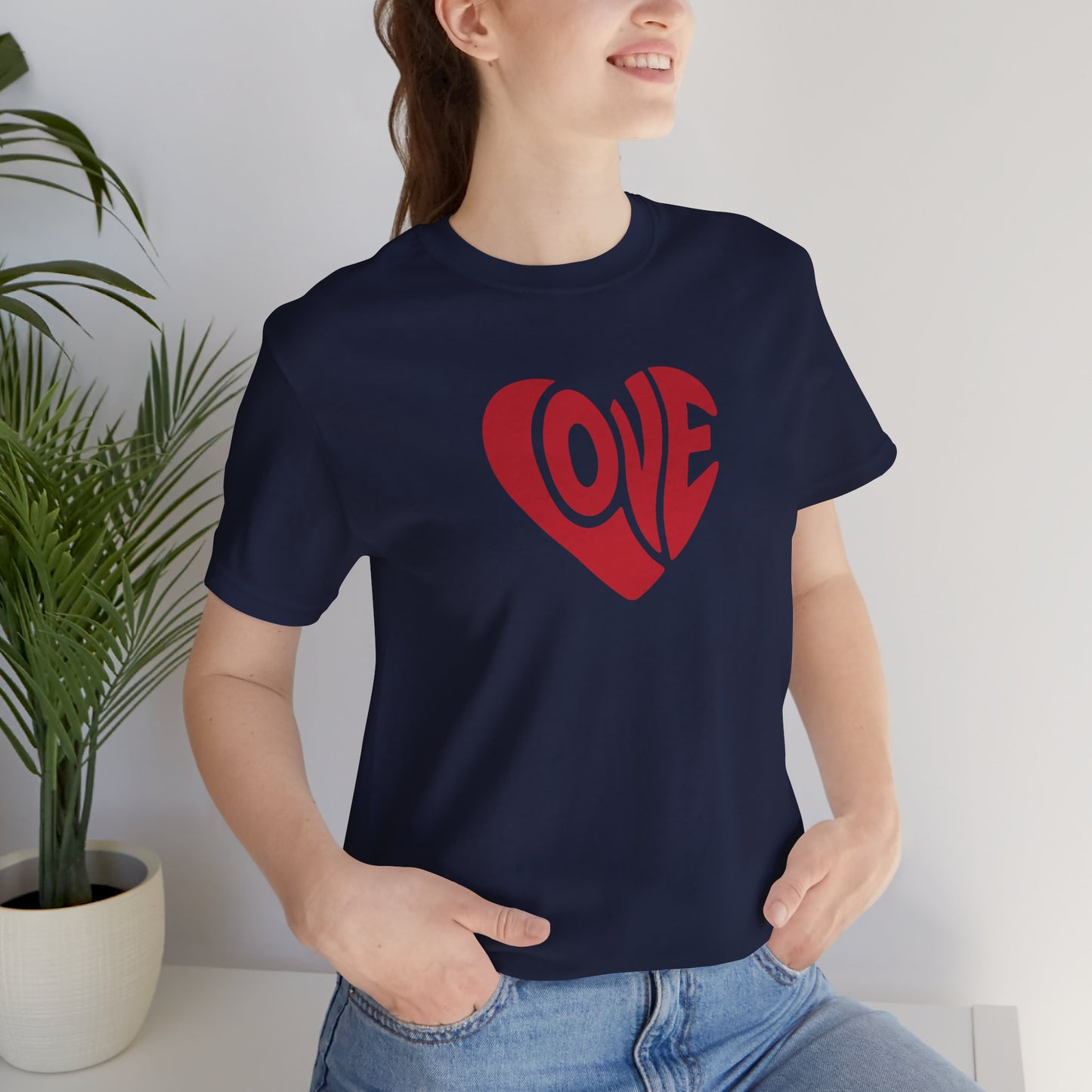 Love Heart T‑Shirt — Retro Red Heart 'LOVE' Graphic Tee
