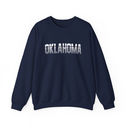 Oklahoma Retro Striped Crewneck Sweatshirt
