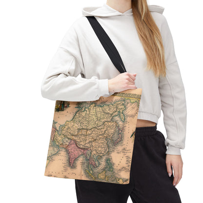 Vintage Map of Asia Tote Bag 3 Sizes