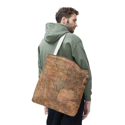Vintage United States Map Tote Bag  Distressed Antique World Map All-Over Print Tote