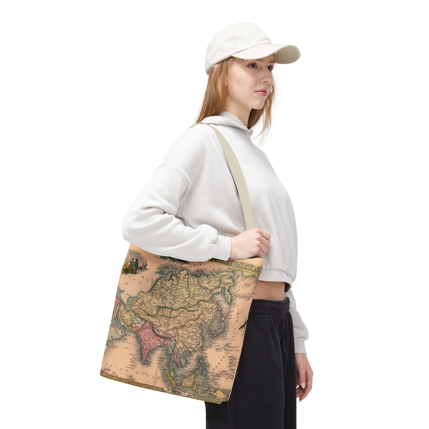 Vintage Map of Asia Tote Bag 3 Sizes