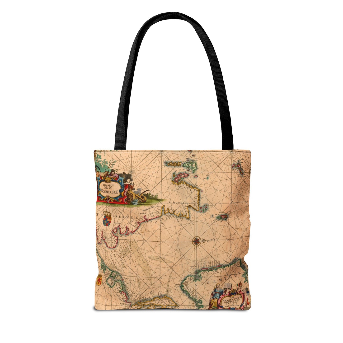 Vintage Nautical Sea Chart Pascaerte Van De Noordzee Tote Bag