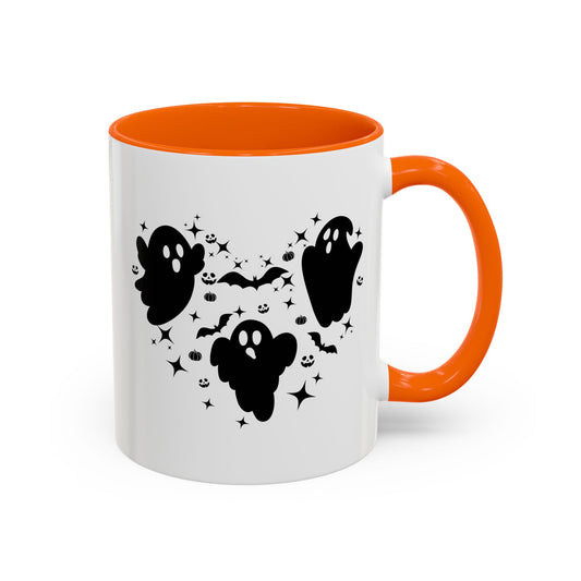 Halloween Ghost Heart Coffee Mug - Spooky Mug for Halloween, Cute Ghost Decor, Trick or Treat Mug, Goth Coffee Cup, Halloween Gift