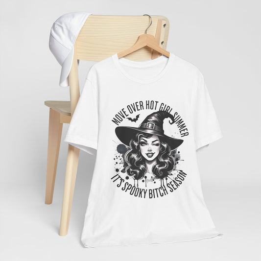 Spooky Witch Season Tee, Move Over Hot Girl Summer Halloween Shirt Graphic T-Shirt, Autumn Fashion, Witchy Vibes, Halloween Costume