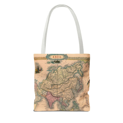Vintage Map of Asia Tote Bag 3 Sizes