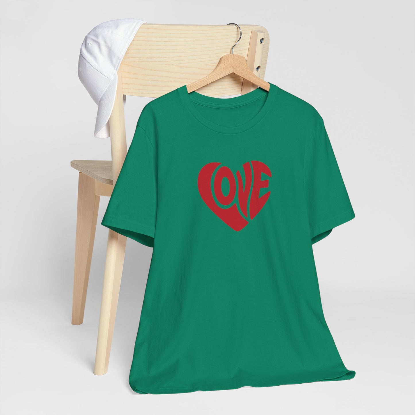 Love Heart T‑Shirt — Retro Red Heart 'LOVE' Graphic Tee