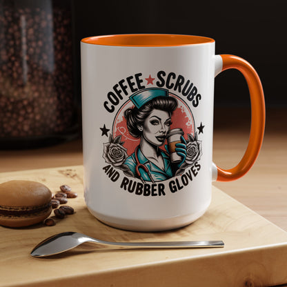 Coffee Lover's Accent Mug: Perfect for Nurses, Gifts for Healthcare Workers, Funny Medical Gifts, Kitchen Decor, Unique Coffee Mugs