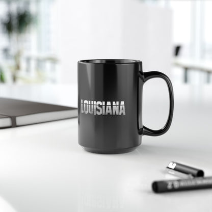Louisiana 15oz Black Mug