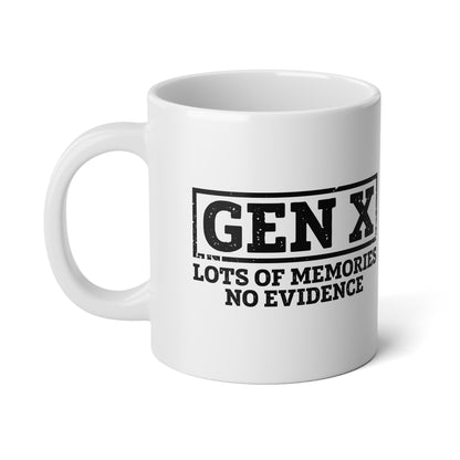 Gen X Jumbo 20 OZ Mug – Lots of Memories, No Evidence Retro Stamp
