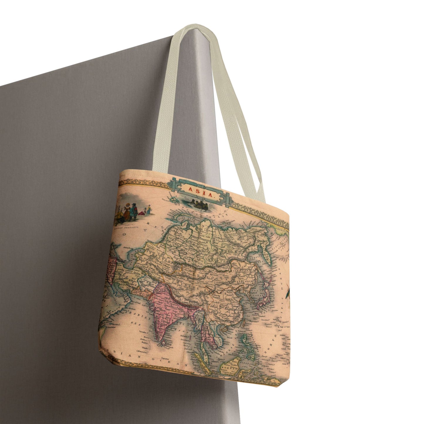 Vintage Map of Asia Tote Bag 3 Sizes