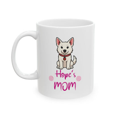 White German Shepherd Ceramic Mug for Coffee Lovers, Tea Enthusiasts, Gift for Friends, Cute Kitchen Decor, Springtime Drinkware