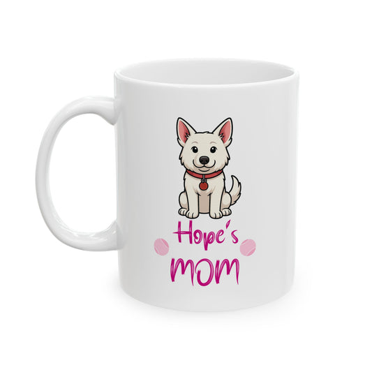 White German Shepherd Ceramic Mug for Coffee Lovers, Tea Enthusiasts, Gift for Friends, Cute Kitchen Decor, Springtime Drinkware
