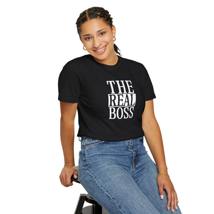 THE REAL BOSS Graphic T-Shirt — Minimalist Tee with Bold Text